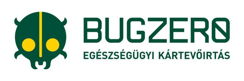 Bugzero egészségügyi kártevőirtás fekvő logója