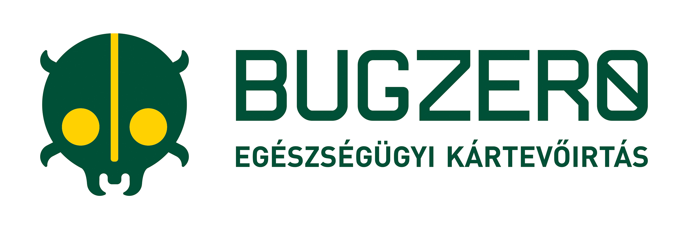 Bugzero egészségügyi kártevőirtás fekvő logója